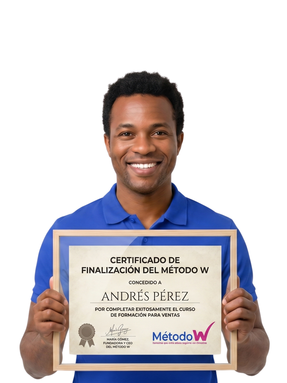 Persona con diploma del Método W